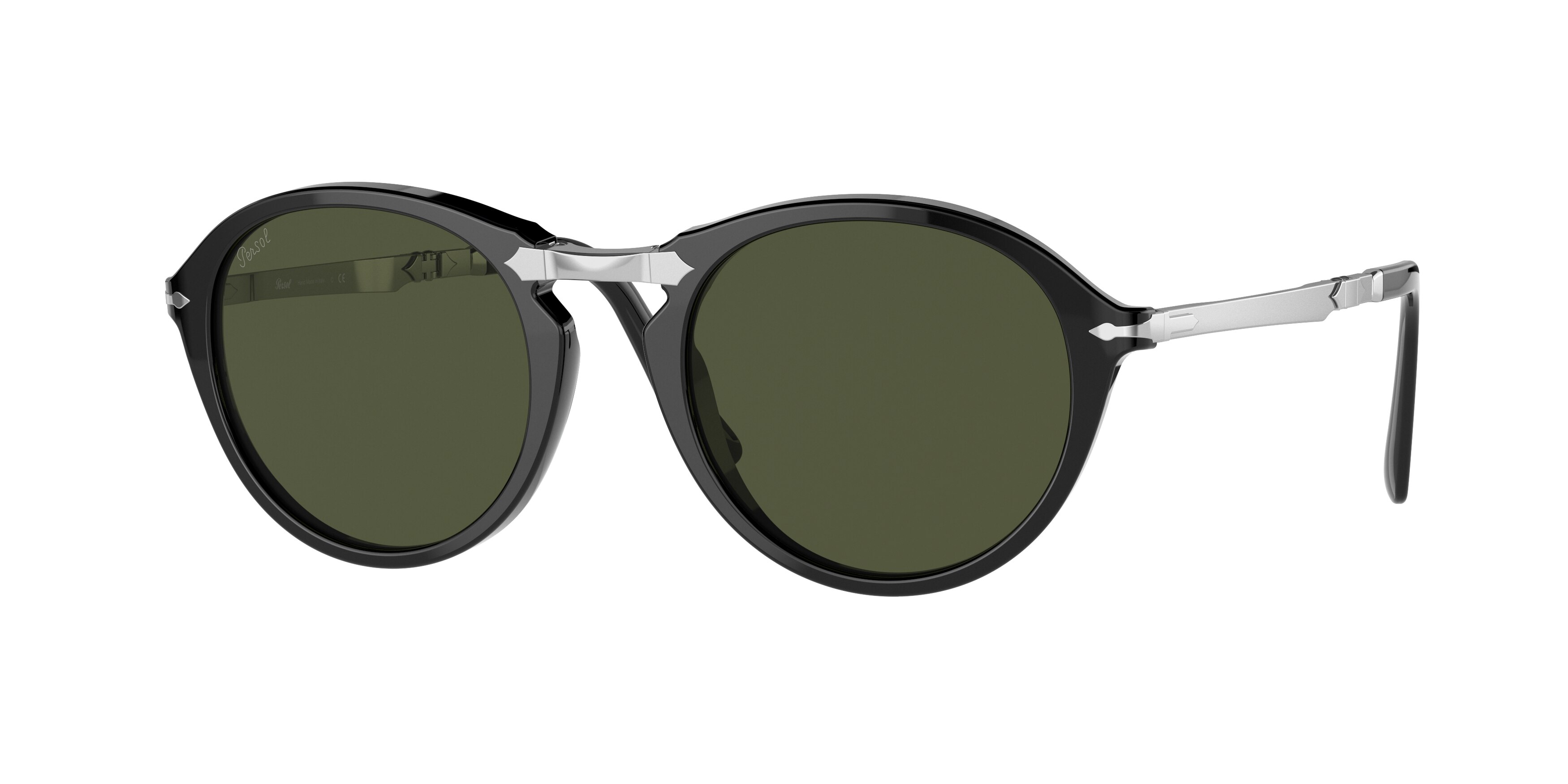 Persol Unisex PO3274S  95/31 Sunglasses Acetate Black Green Pantos Normal-image